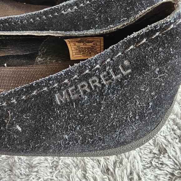 Merrell Avesso Women Round Toe Leather Suede Slip‎ On Ballet Flats Size 11 Black - Picture 3 of 5